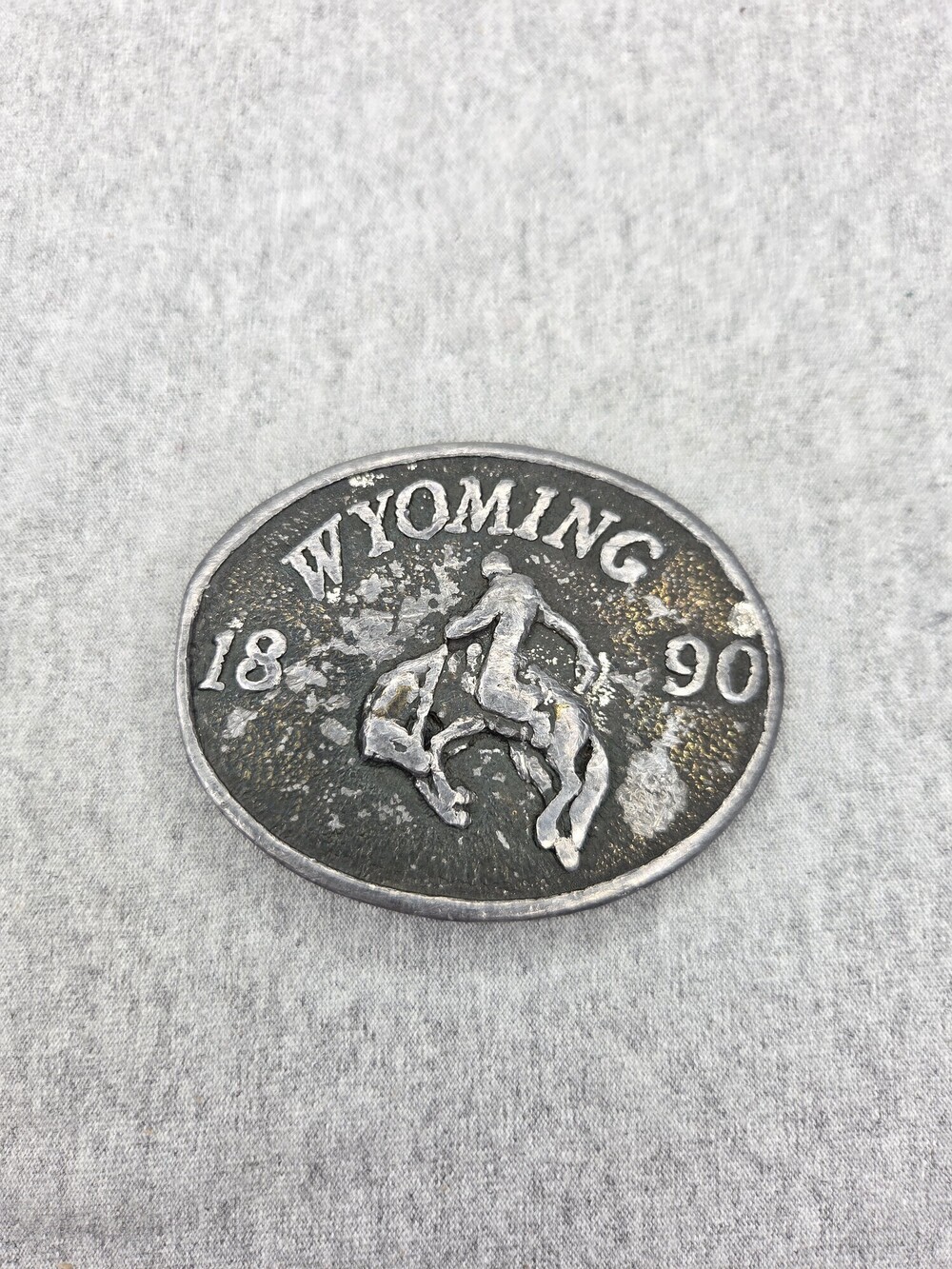 Vintage 1973 Wyoming Bucking Horse Belt Buckle James Lind Studio Art Works